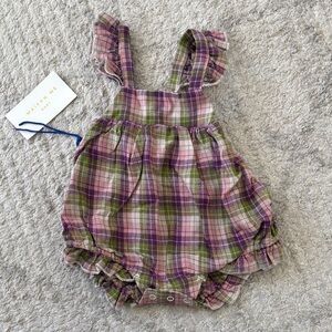 Maison Me Plaid Kids One Piece - Pink and Green
